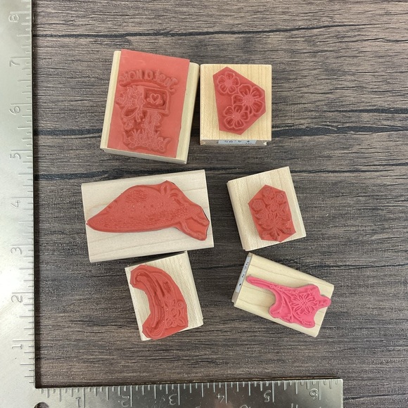 Vintage mailbox hats flower rubber stamps journal mixed media art - Picture 3 of 5